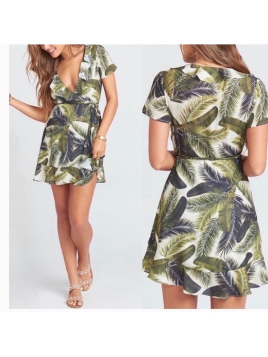 Show Me Your MuMu Dresses & Skirts - Show Me Your Mumu Winnie Wrap Dress Green Palm Tropical NEW